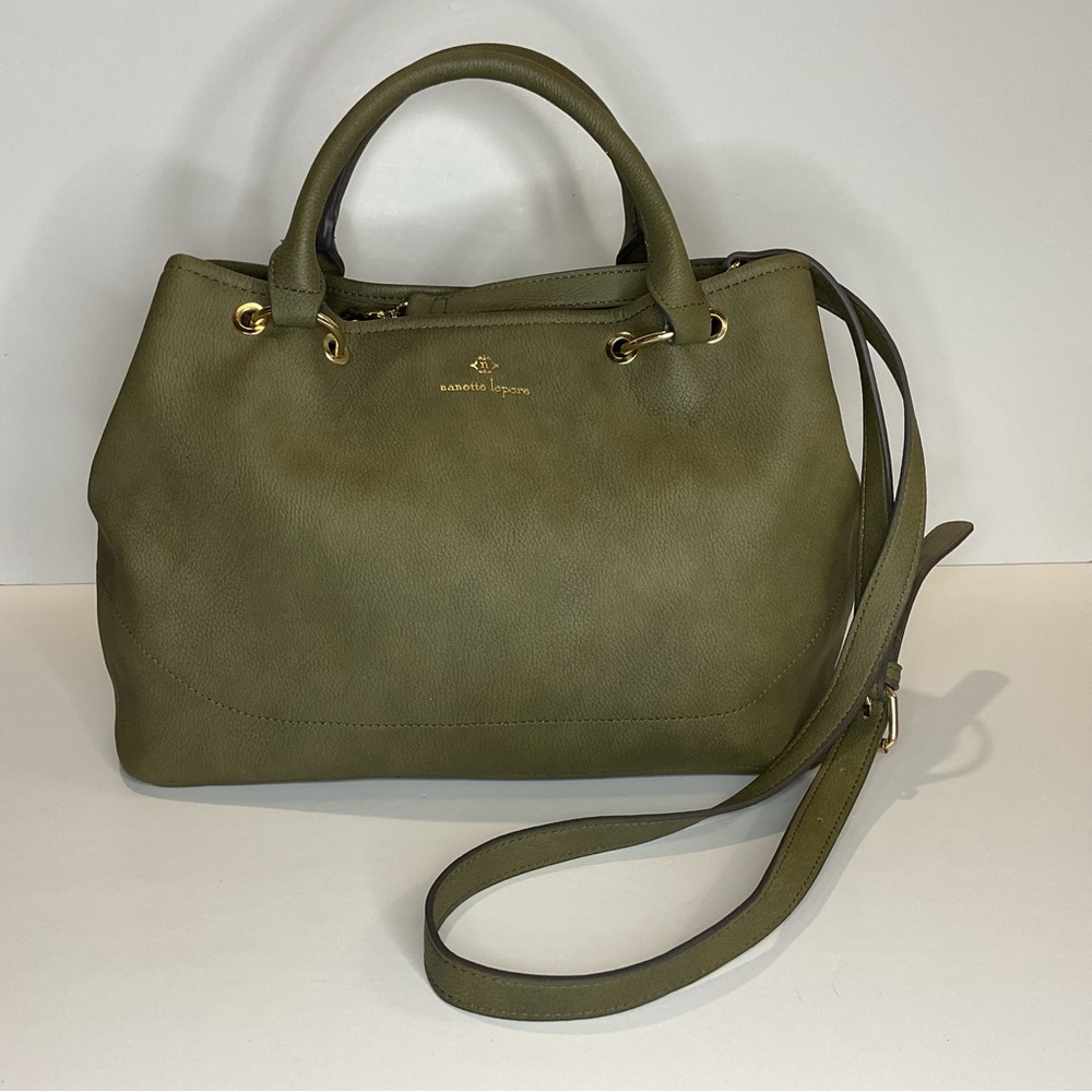 NWOT Nanette Lepore designer olive green w/gold hardware satchel animal print